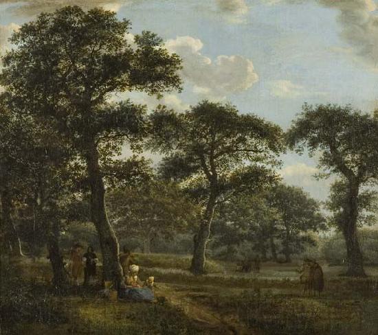 Jan van der Heyden Figures Resting and Promenading in an Oak Forest France oil painting art